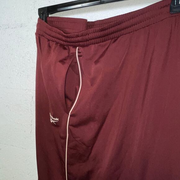 Reebok Pull-on Drawstring-Waist Tricot Pants Classic Maroon 3X - Picture 7 of 8